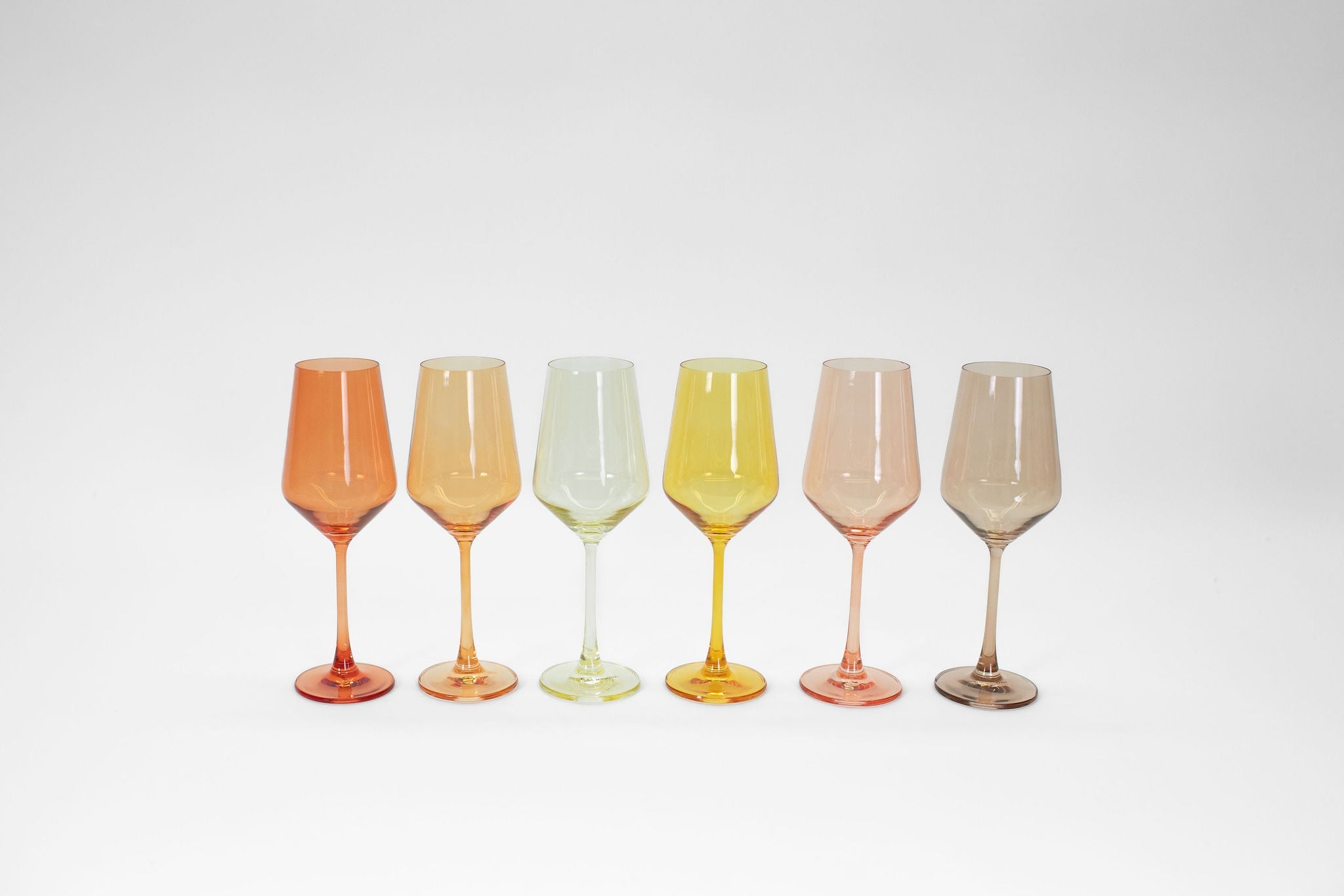 Almost Everything Collection - Set of 12 Colored Wine Glasses