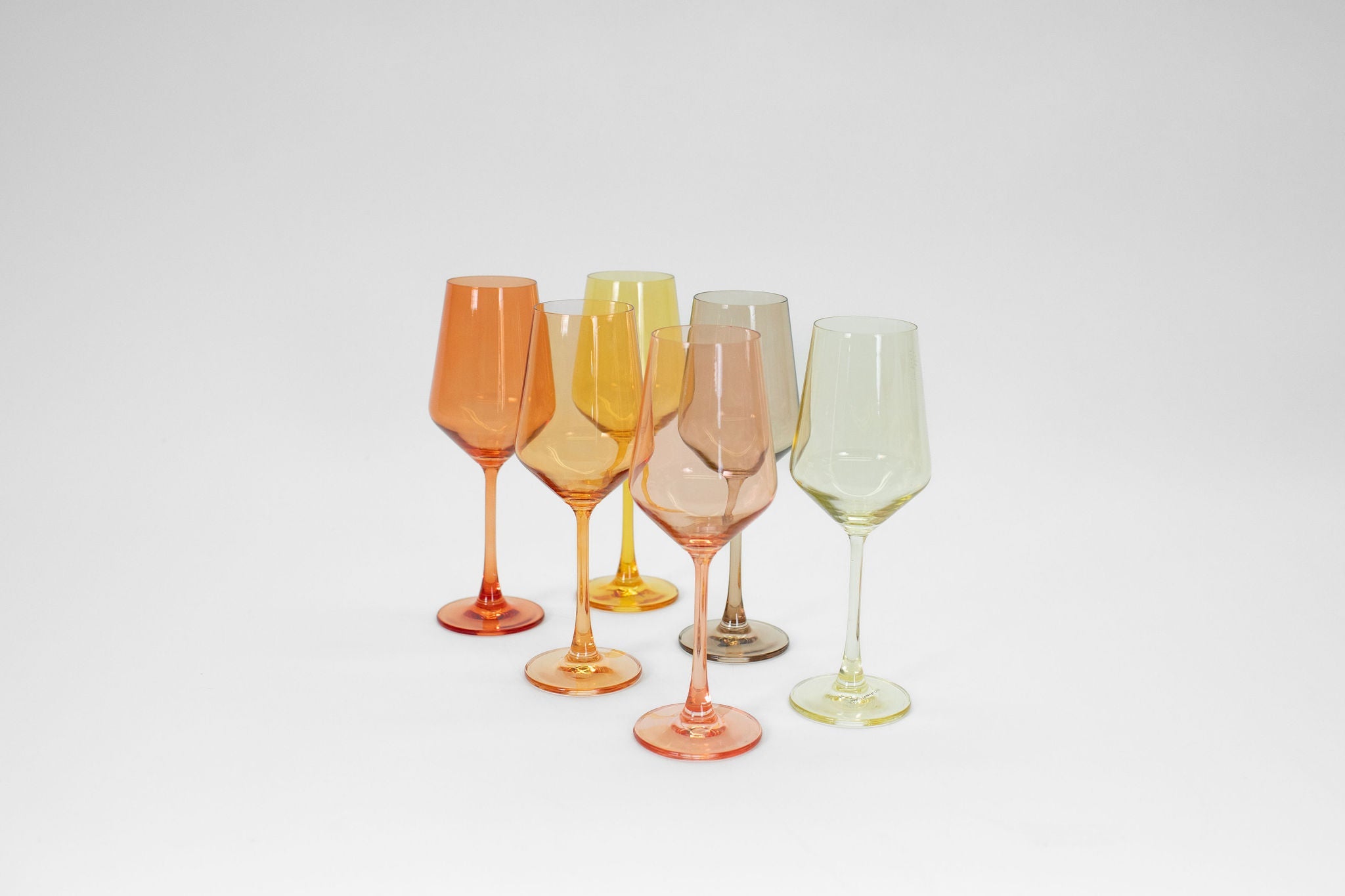 Almost Everything Collection - Set of 12 Colored Wine Glasses