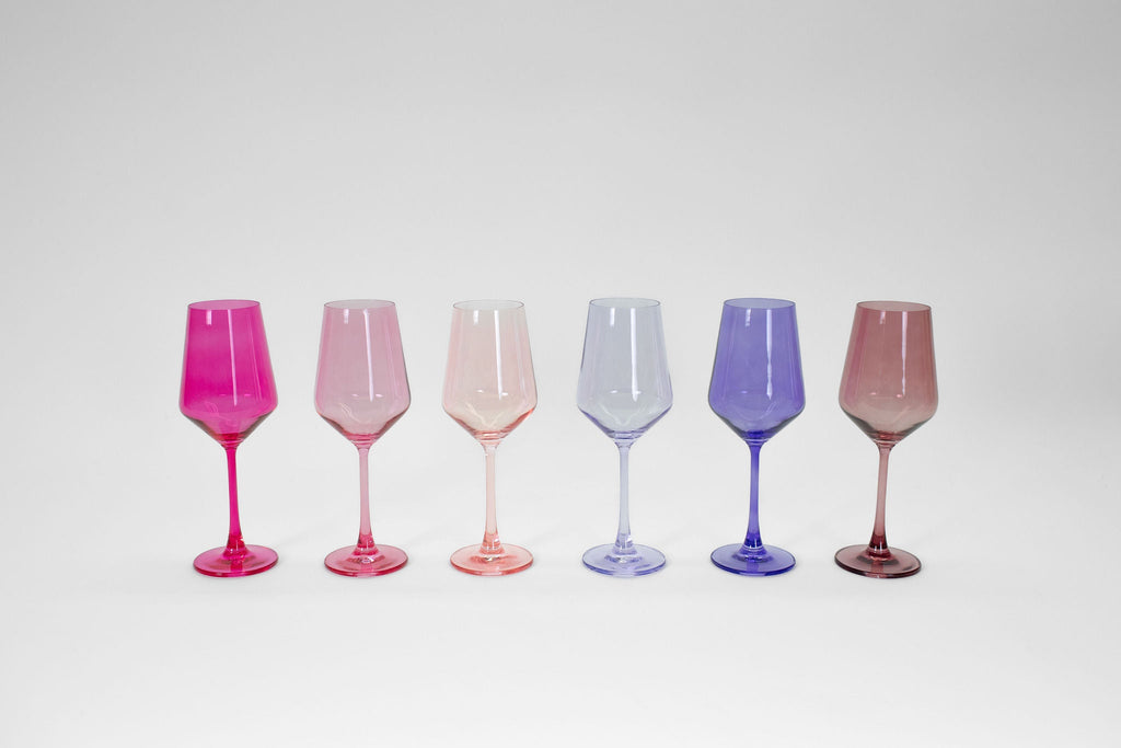Almost Everything Collection - Set of 12 Colored Wine Glasses