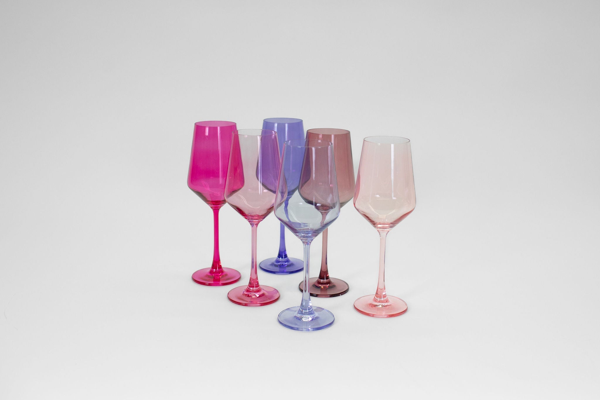 Almost Everything Collection - Set of 12 Colored Wine Glasses